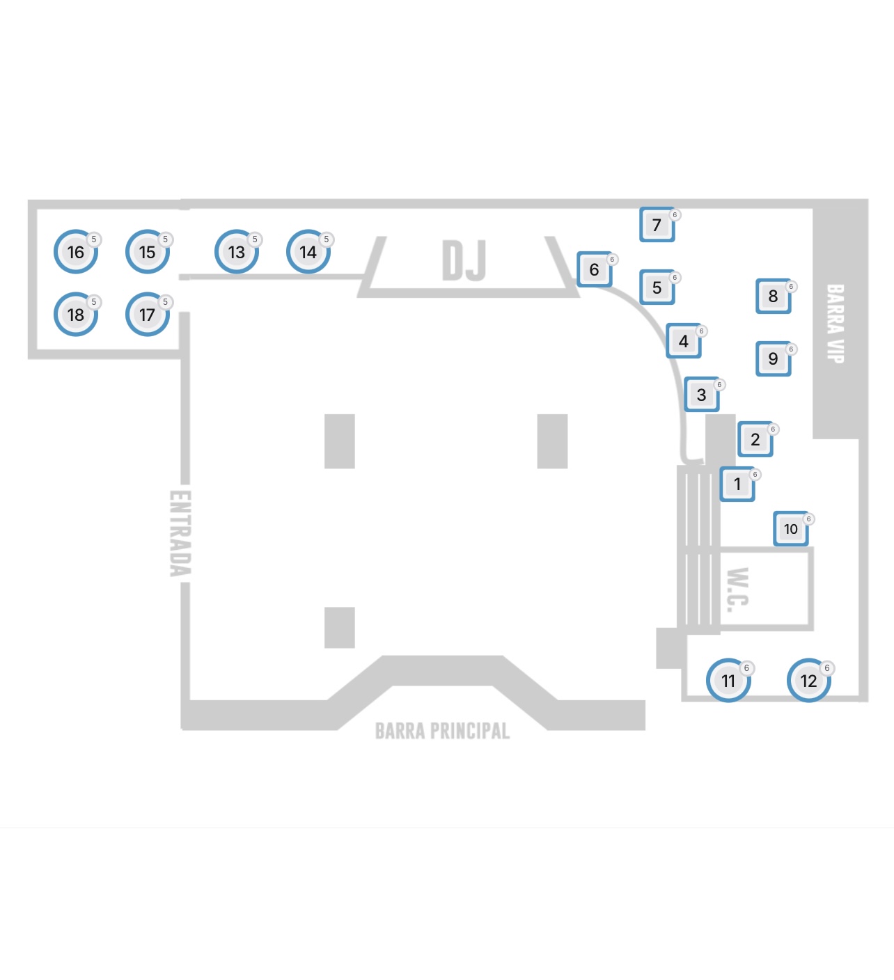 Mapa de mesas
